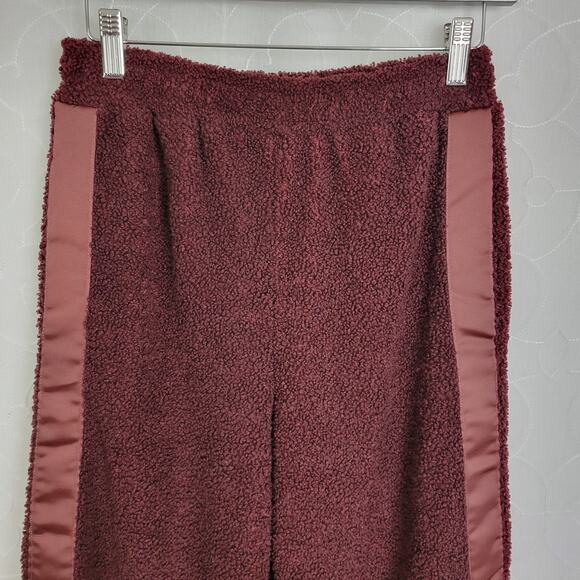 Saturday Sunday Anthropologie Womens Pants XS Red Fleece Wide Leg Sweatpants - Picture 3 of 5